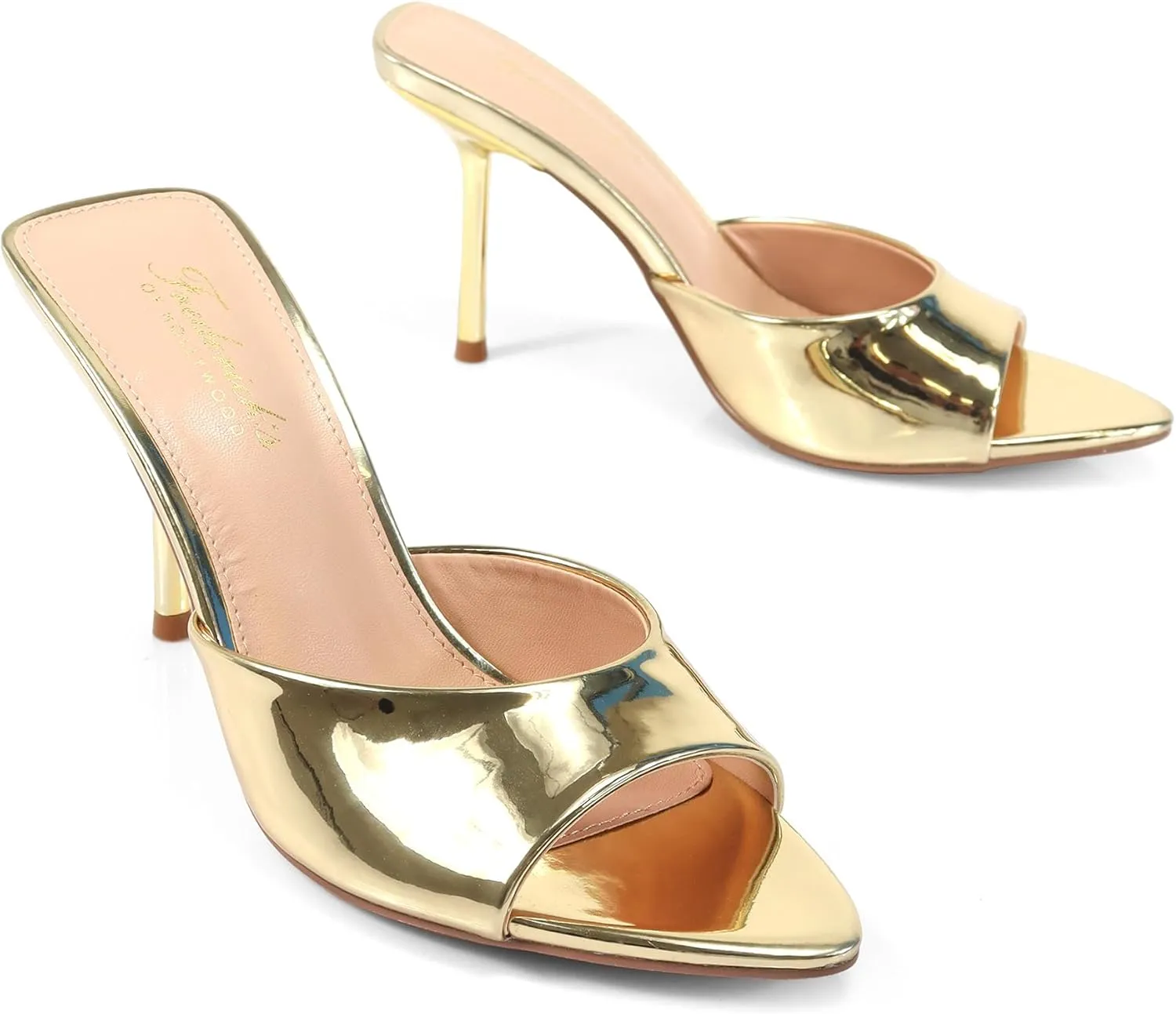FREDERICK'S OF HOLLYWOOD PEEP Toe Mule W/Stiletto Heel, FOH-Shanya