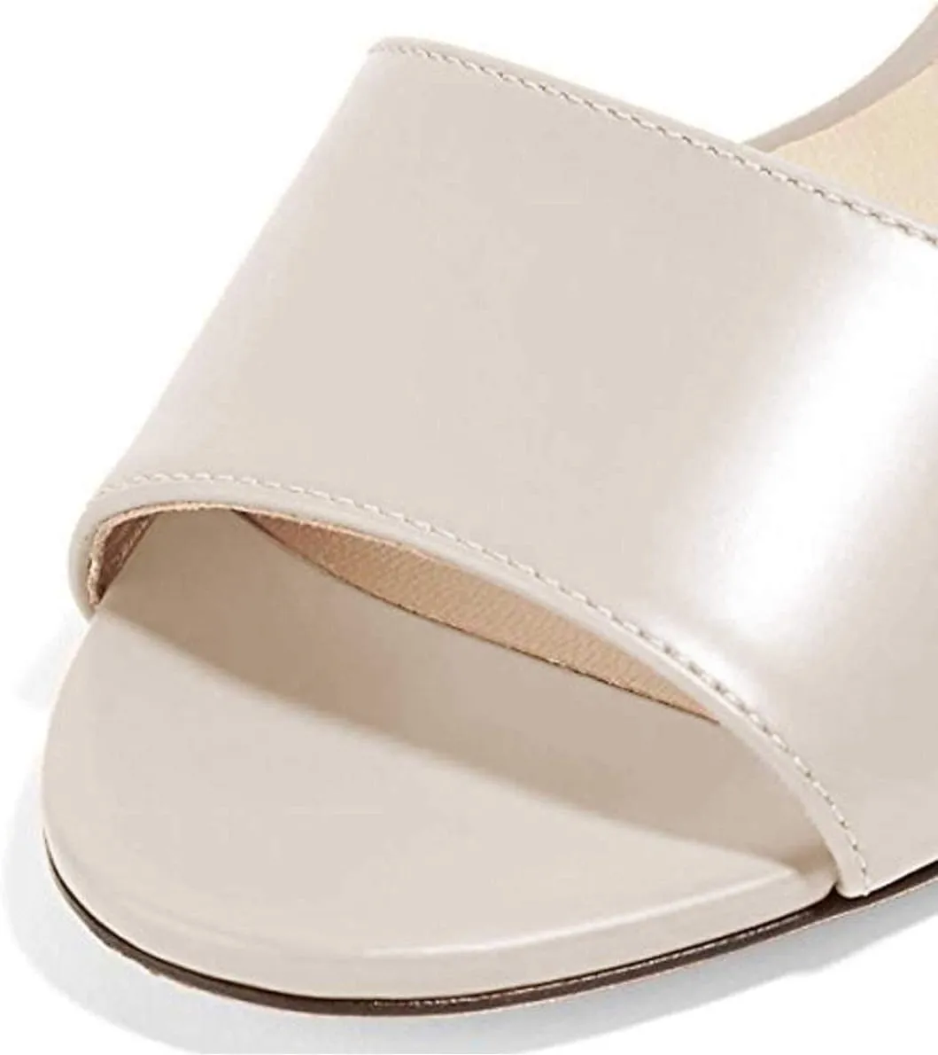 FSJ Women Casual Peep Toe Mule Sandals Stiletto High Heels Party Evening Shoe Size 4-15 M US
