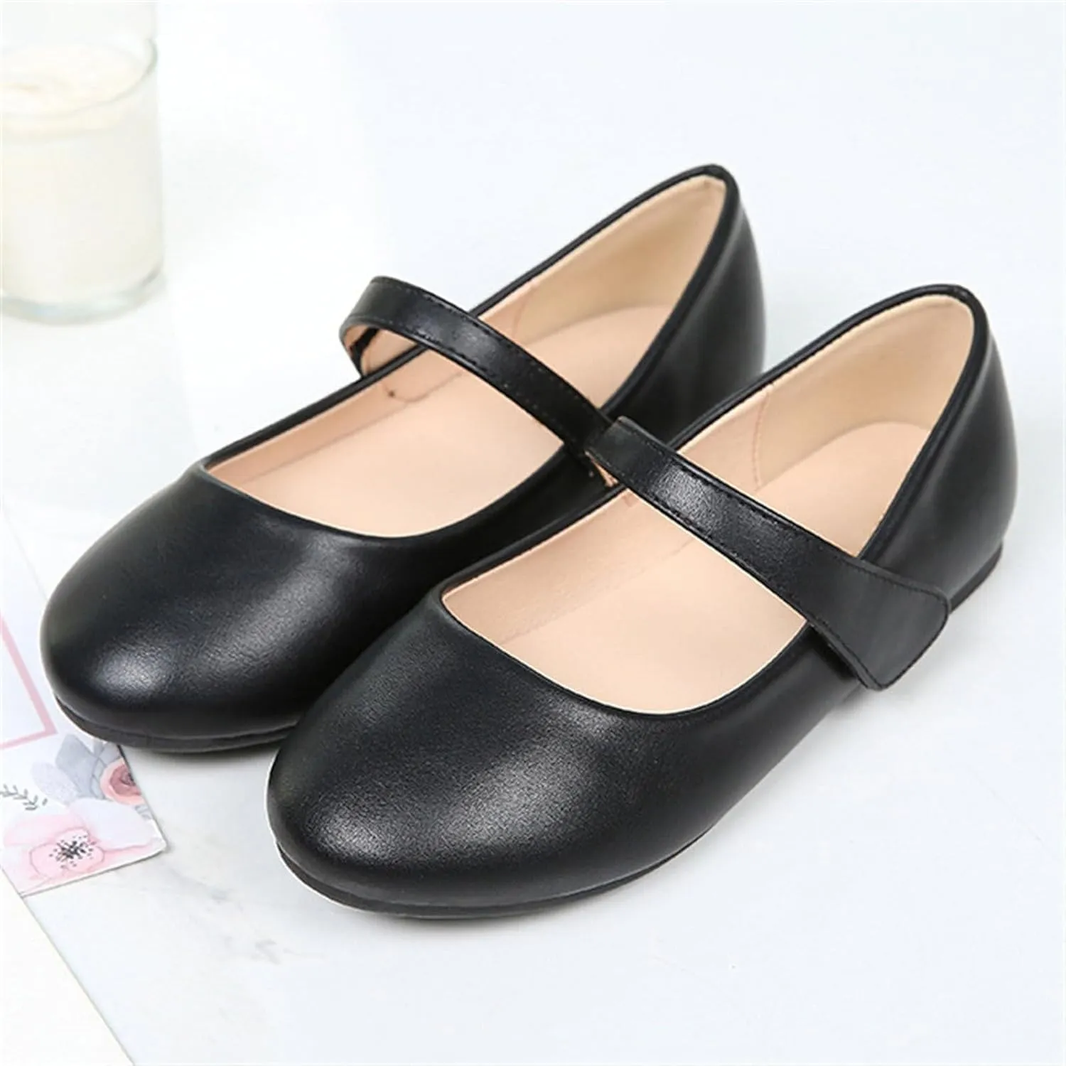 Girls Dress Shoes Patent Leather Wedding Party Princess School Uniform Shoes Mary Jane Ballet Flats for Kids