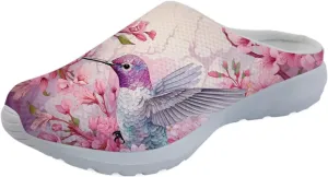 GLENLCWE Blue Dolphin Butterfly Mens Garden Clogs,Womens Slip on Clogs Soft Mesh Mules Walking Sandals Nurse Shoes Lightweight