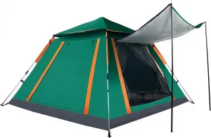 Green Instant Pop-Up Tent for Camping - 84.6×57in Automatic Setup, UV Protection & Mosquito Proof Shelter