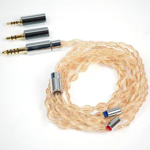 IEM Cable,with Detachable 3-in-1 2.5mm,3.5mm,4.4mm Plug,Upgraded Hifi Audio Cable,4 Core OCC Wrapped with Copper-Plated Platinum,in Ear Monitor Cable,for Audiophiles,Musicians,Live(0.78mm 2Pin)