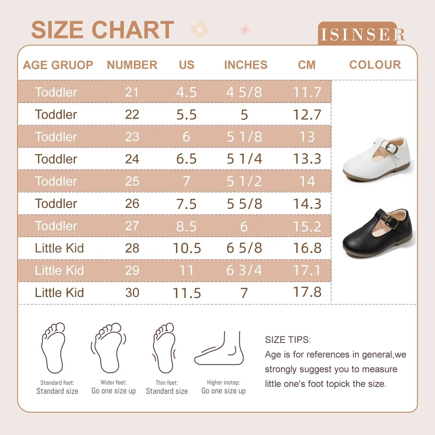 ISINSER Toddler Girls Classic Oxford Shoes Princess Dress Mary Jane Party Bowknot Flats School Uniform Shoes