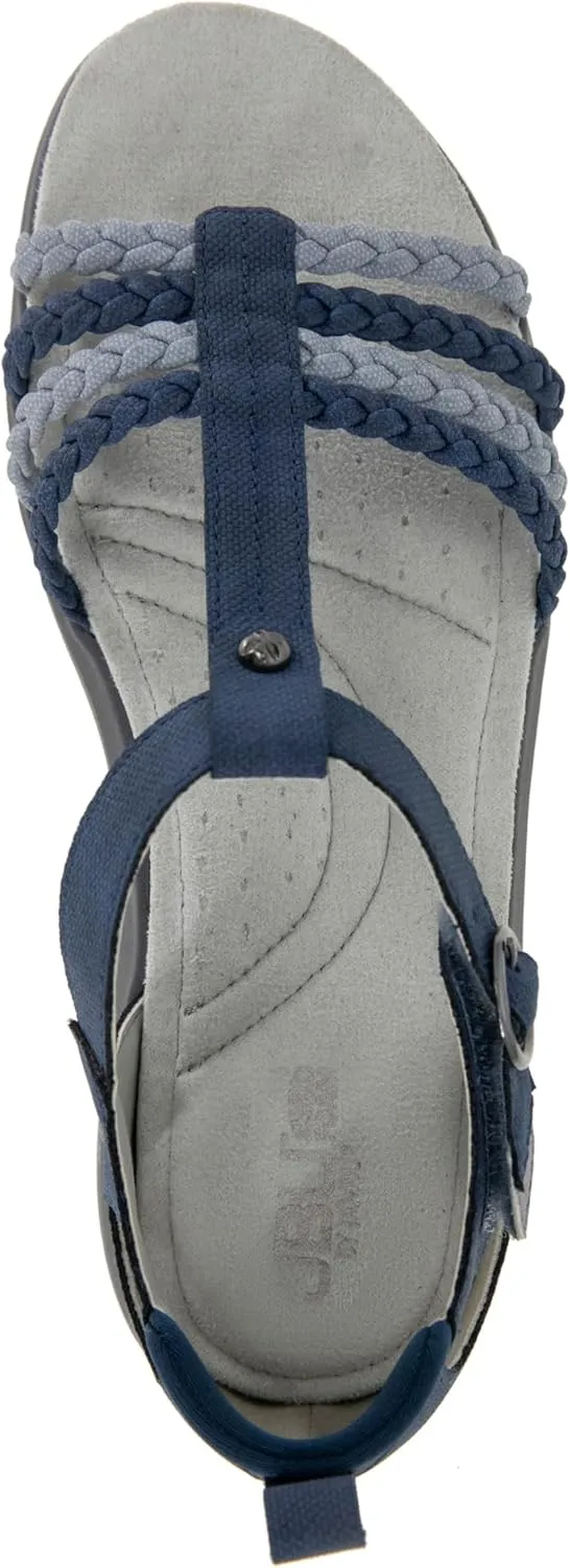 JBU Prague Women's Comfort Casual Adjustable Ankle Strap Flat Open Toe Classic Fashion Sandals