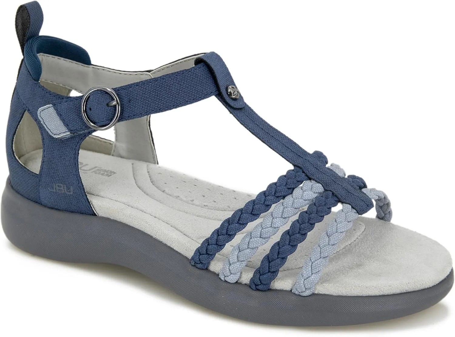JBU Prague Women's Comfort Casual Adjustable Ankle Strap Flat Open Toe Classic Fashion Sandals