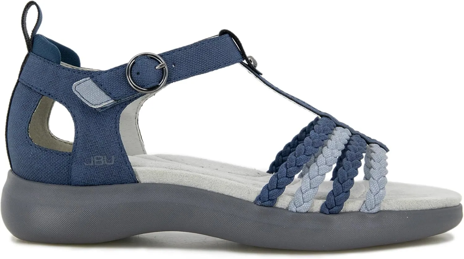 JBU Prague Women's Comfort Casual Adjustable Ankle Strap Flat Open Toe Classic Fashion Sandals