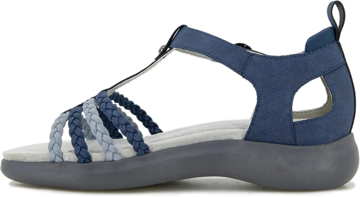 JBU Prague Women's Comfort Casual Adjustable Ankle Strap Flat Open Toe Classic Fashion Sandals