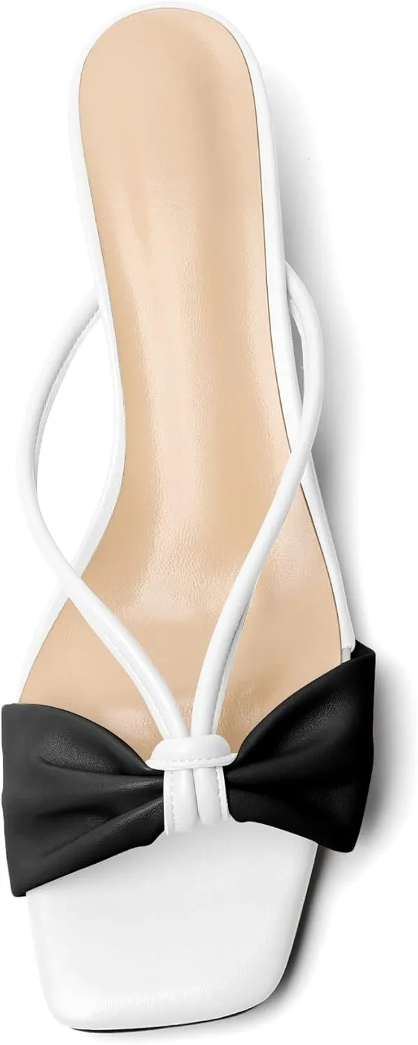 Joseywade Mules Heels for Women Low Kitten Heels Sandals Square Open Toe 1.4 Inches Fashion Summer Pumps Shoes Dress Party Event Prom Casual