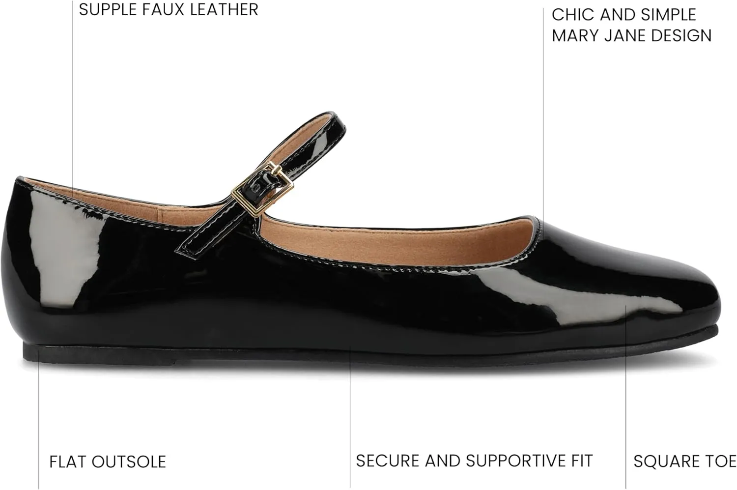 Journee Collection Women's Carrie Mary Jane Flat