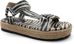 Kenneth Cole REACTION Women's Coast Sandal, Zebra Microsuede, 5