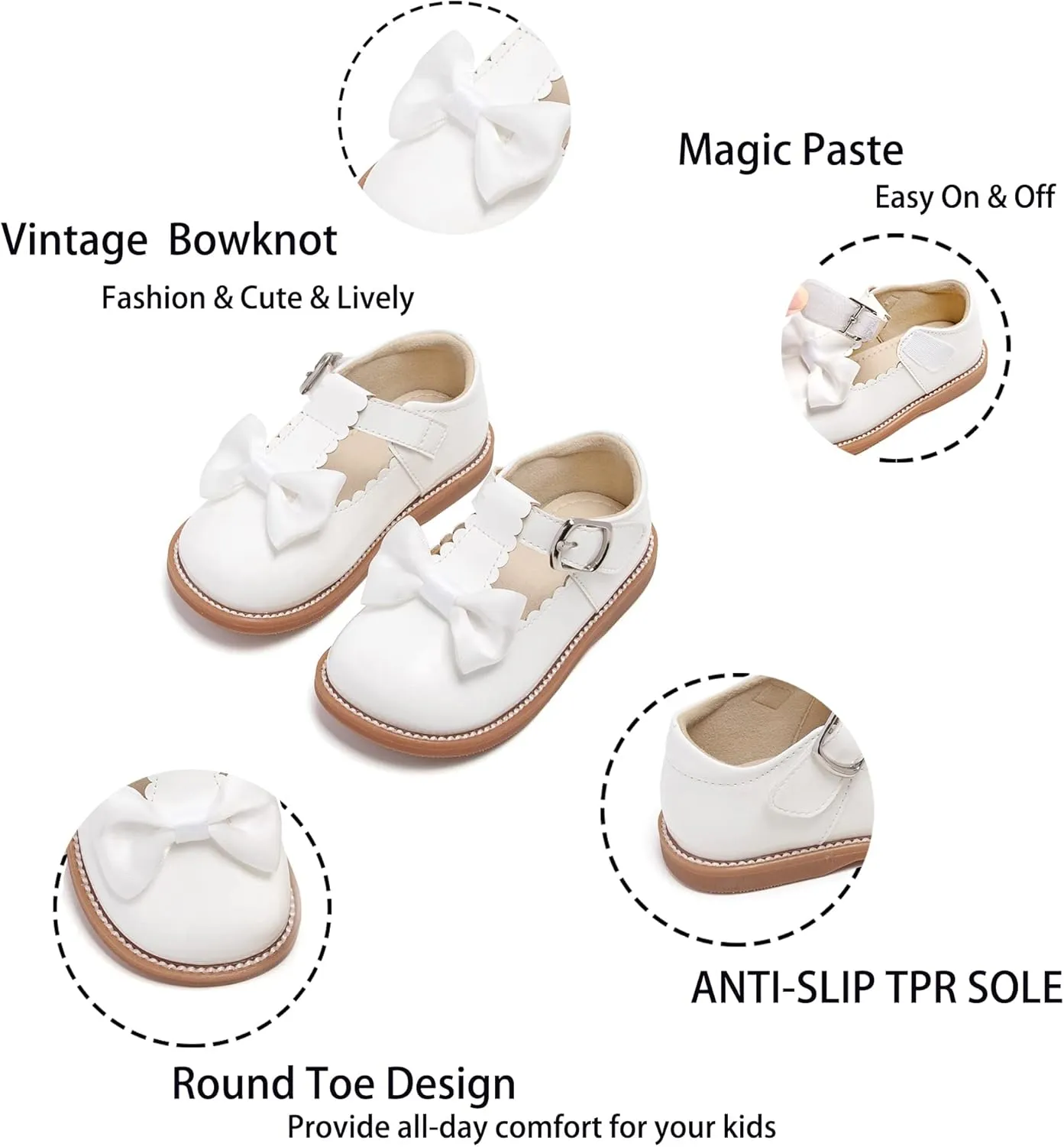 Kiderence Toddler Little Girl Mary Jane Dress Shoes School Oxford for Girls Flats
