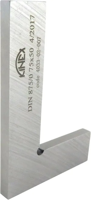Kinex 4033-02-007 3 Inches Tall x 2 Inches Wide Flat Solid Machinist Square DIN 875/0 Square to w/in 0.0002 Inches