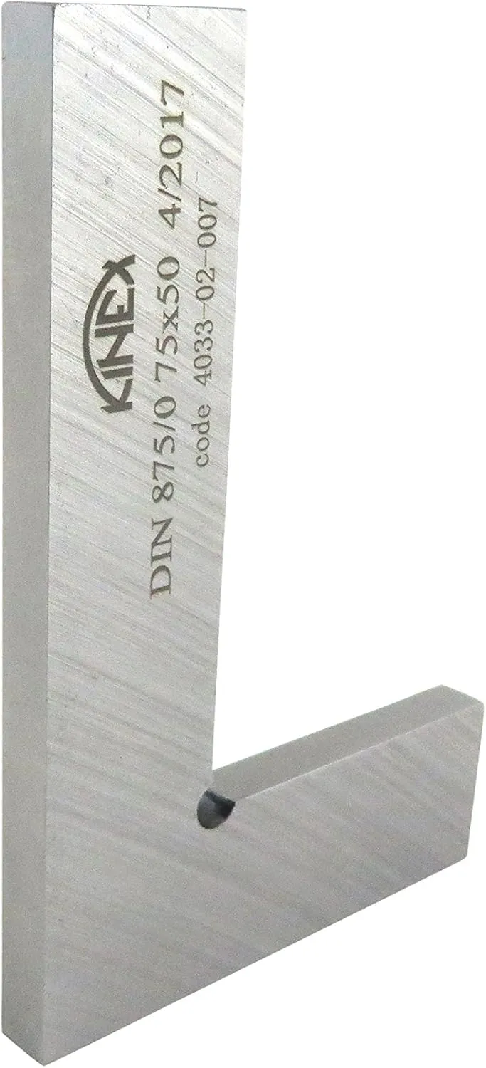 Kinex 4033-02-007 3 Inches Tall x 2 Inches Wide Flat Solid Machinist Square DIN 875/0 Square to w/in 0.0002 Inches