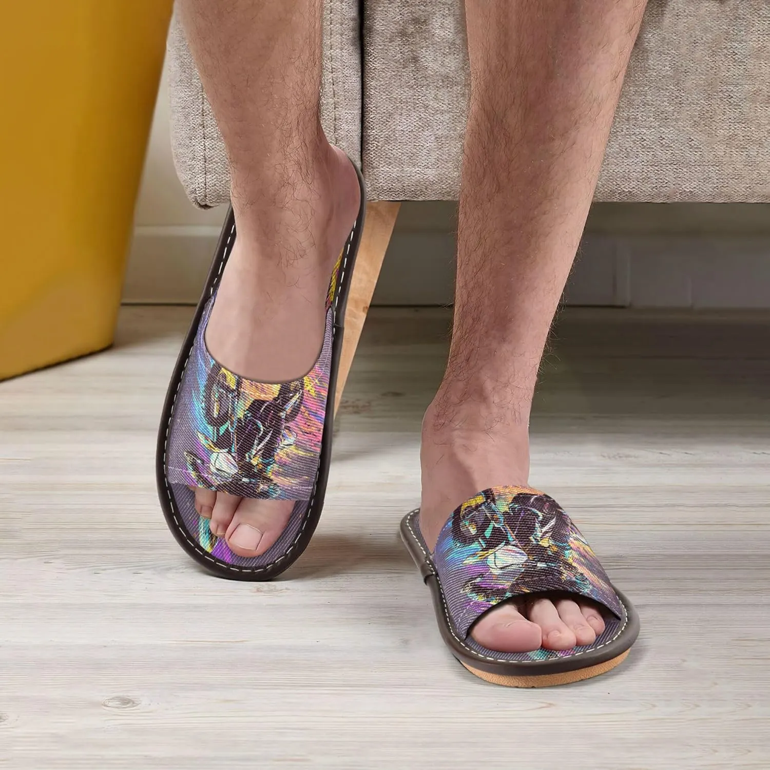 KLL Bathroom Slippers for Men Women Indoor Washable Soft Open-toe Slip-on Home Shoes for Pool, Hotel, Travel