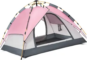 Large Space Double Layer Camping Tent for Hiking - Waterproof Outdoor Shelter with Extended Space for Family Camping
