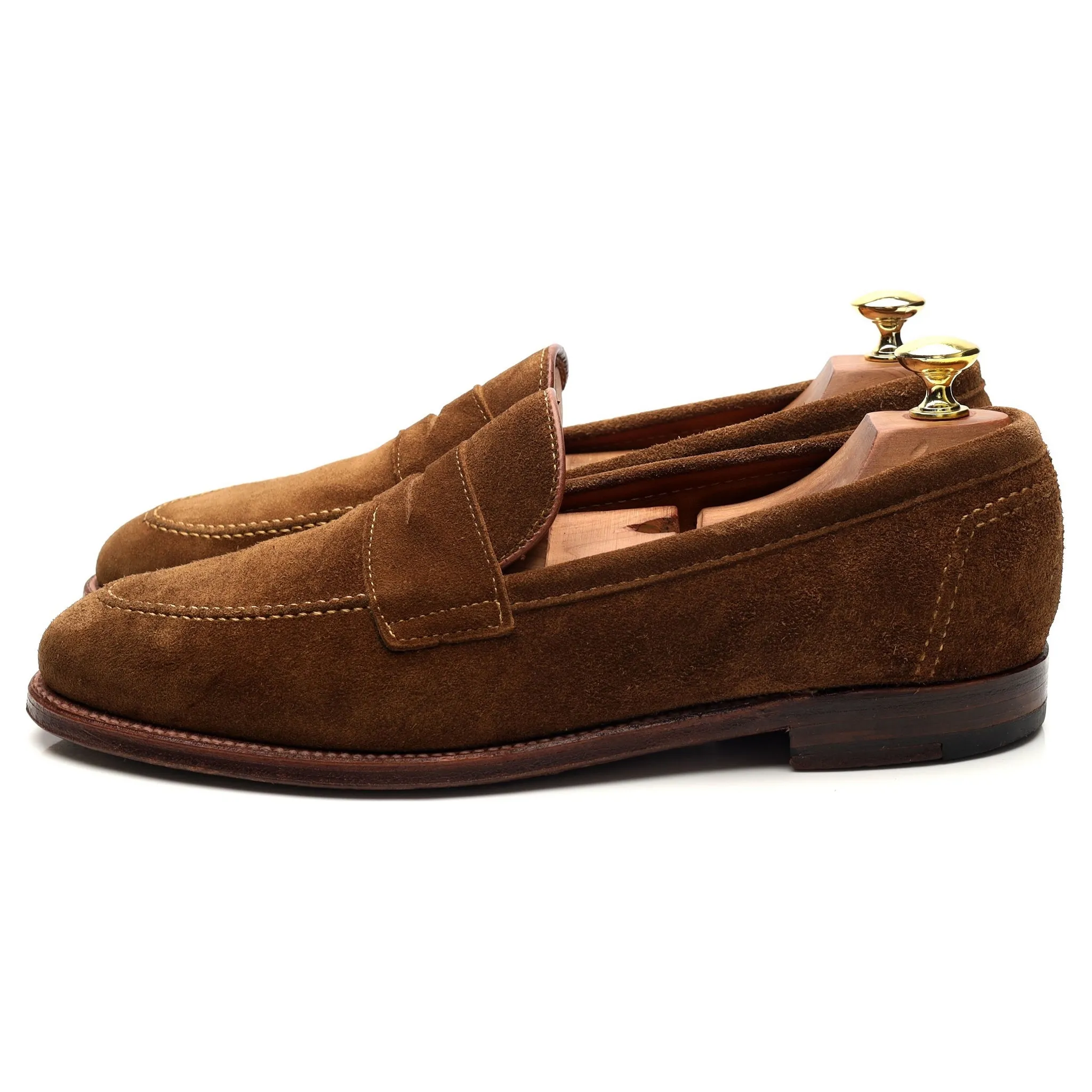 Leffot 'D0214' Snuff Brown Suede Loafers UK 8 US 8.5 D