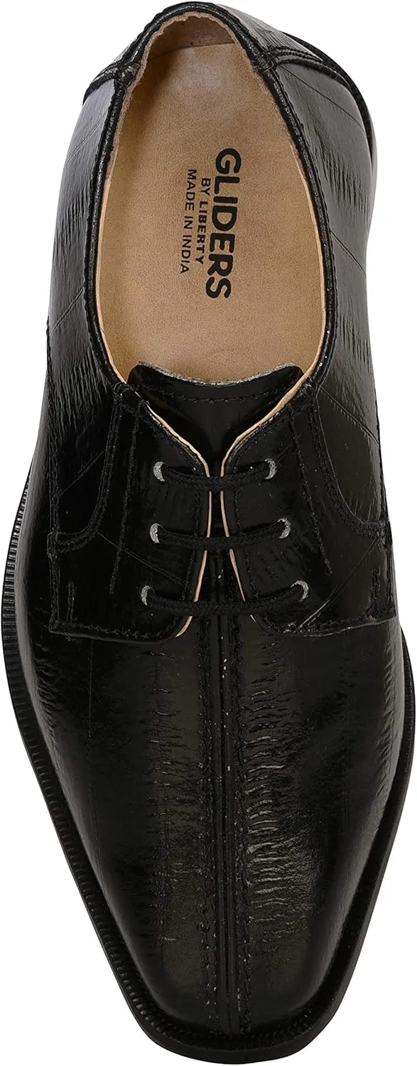 LIBERTYZENO Boys EEL Print Genuine Leather Kids & Toddlers Oxford Dress Shoes for Prom Graduation