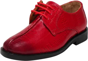 LIBERTYZENO Kids Animal Print Genuine Leather Kids & Toddlers Lace Up Oxford Dress Shoes for Prom Graduation