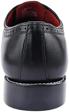 LIBERTYZENO Mens Burnished Toe Genuine Leather Adults Lace Up Oxford Dress Shoes for Prom Graduation