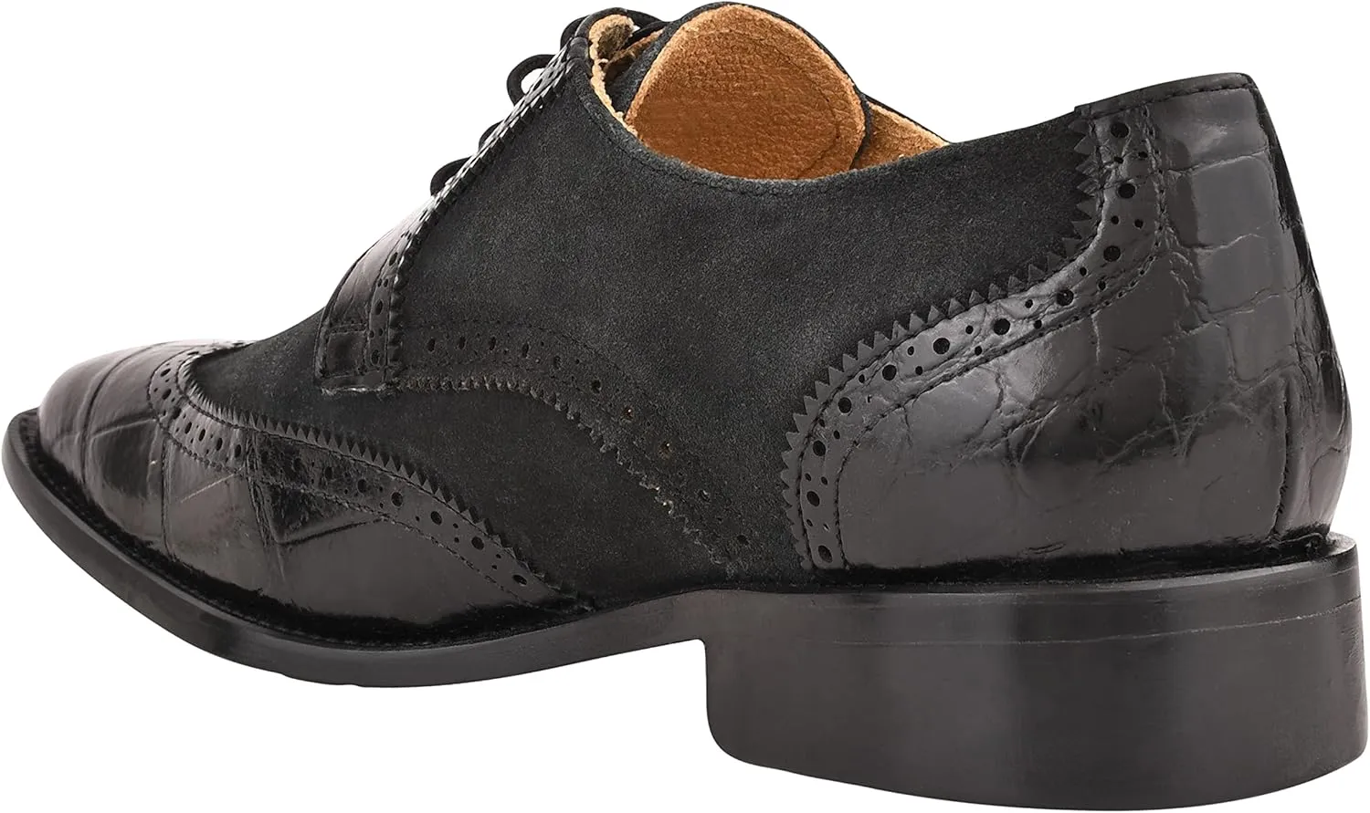 LIBERTYZENO Mens Genuine Leather Adults Wingtip Lace Up Oxford Dress Shoes for Prom Graduation