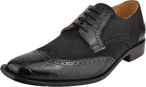 LIBERTYZENO Mens Genuine Leather Adults Wingtip Lace Up Oxford Dress Shoes for Prom Graduation