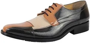 LIBERTYZENO Mens Lizard Print Genuine Leather Adults Lace Up Oxford Dress Shoes for Easter Gift