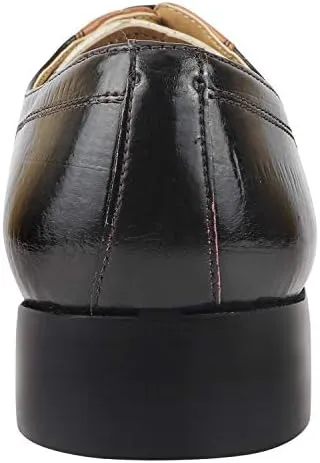 LIBERTYZENO Mens Lizard Print Genuine Leather Adults Lace Up Oxford Dress Shoes for Easter Gift