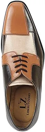 LIBERTYZENO Mens Lizard Print Genuine Leather Adults Lace Up Oxford Dress Shoes for Easter Gift
