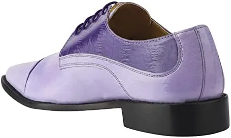 LIBERTYZENO Mens Plain & Animal Print Purple Genuine Leather Adults Slip On & Lace Up Oxford Dress Shoes/Prom Shoes for Prom Graduation