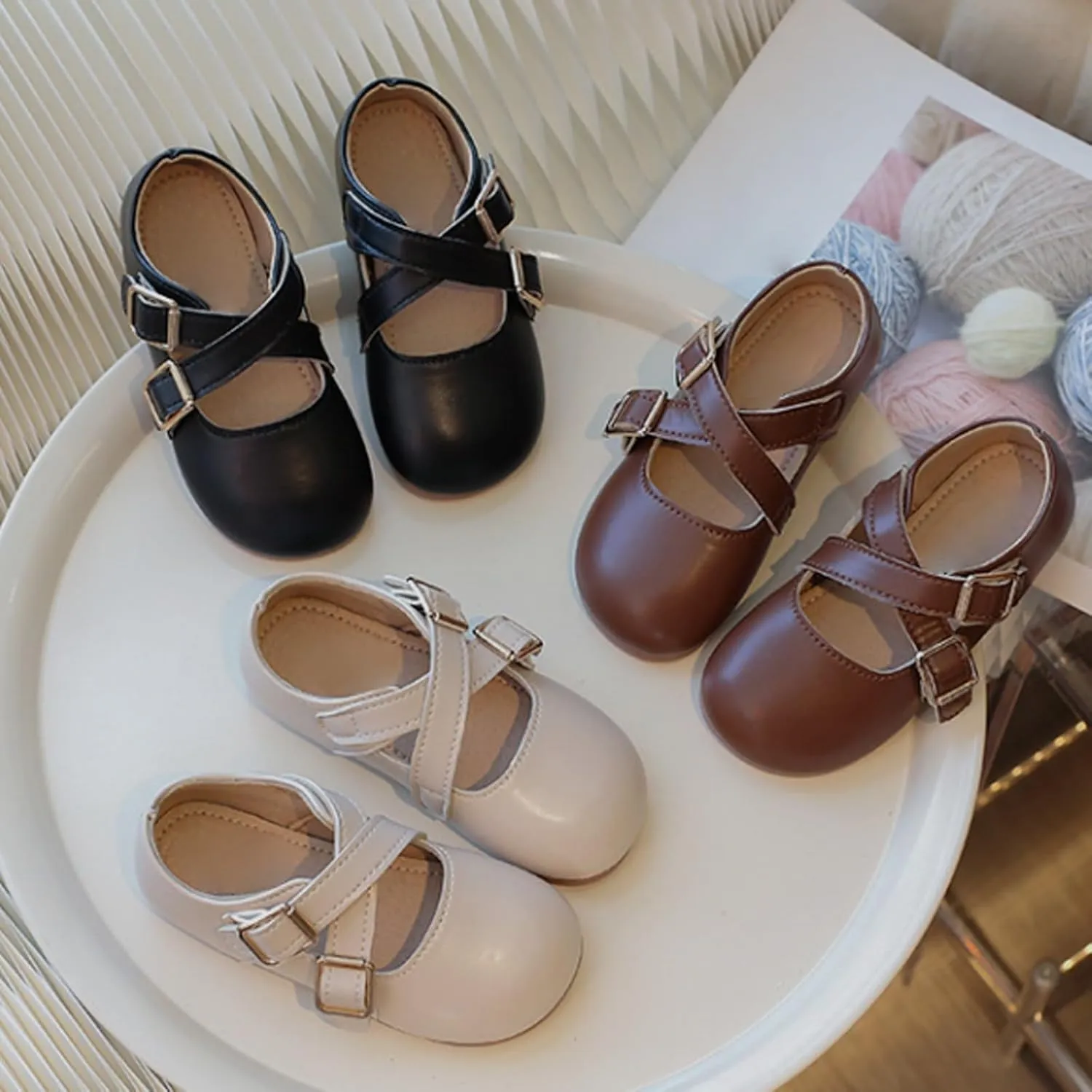 Little Girls Mary Jane School Uniform Shoes Buckle Strap Dress Flats Moccasins Toddler Dress Kids Shoes