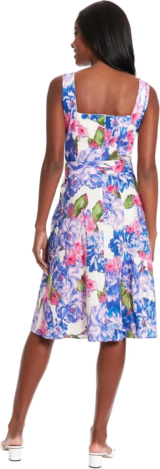 London Times Floral Summer Cute Knee Length, Wedding Guest Dresses for Women
