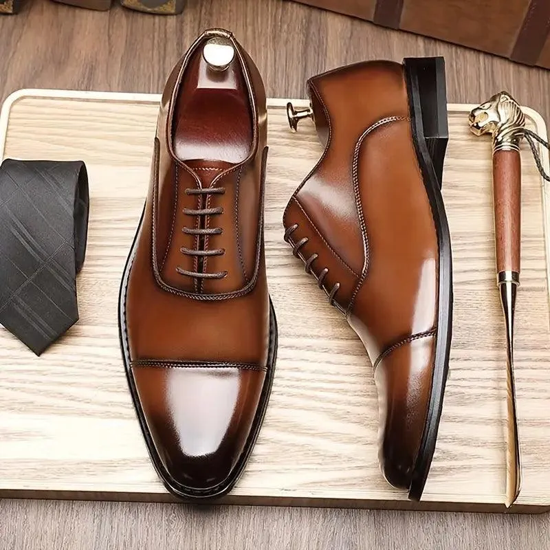 Luca Giordano Leather Oxford Shoes