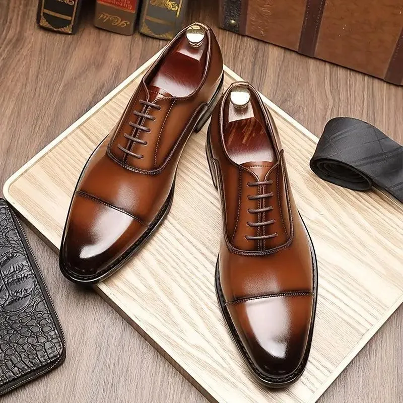 Luca Giordano Leather Oxford Shoes