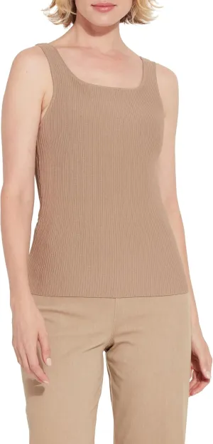Lyssé Avril Sculpting Tank Top – Ribbed Knit Tank Tops for Women and Fitted Tank Top with 4-Way Stretch