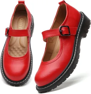 Mary Jane Shoes Women Mary Janes for Women Flats Oxford Round Toe Non-Slip Casual Shoes Comfortable Dress Shoes Cute School Shoes for Teen Girls Womens Ladies