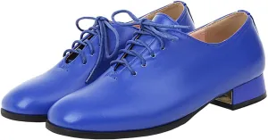 Meefit Ladies Square to Oxford Shoes Low Heel Lace Up Chunky Heel Pumps