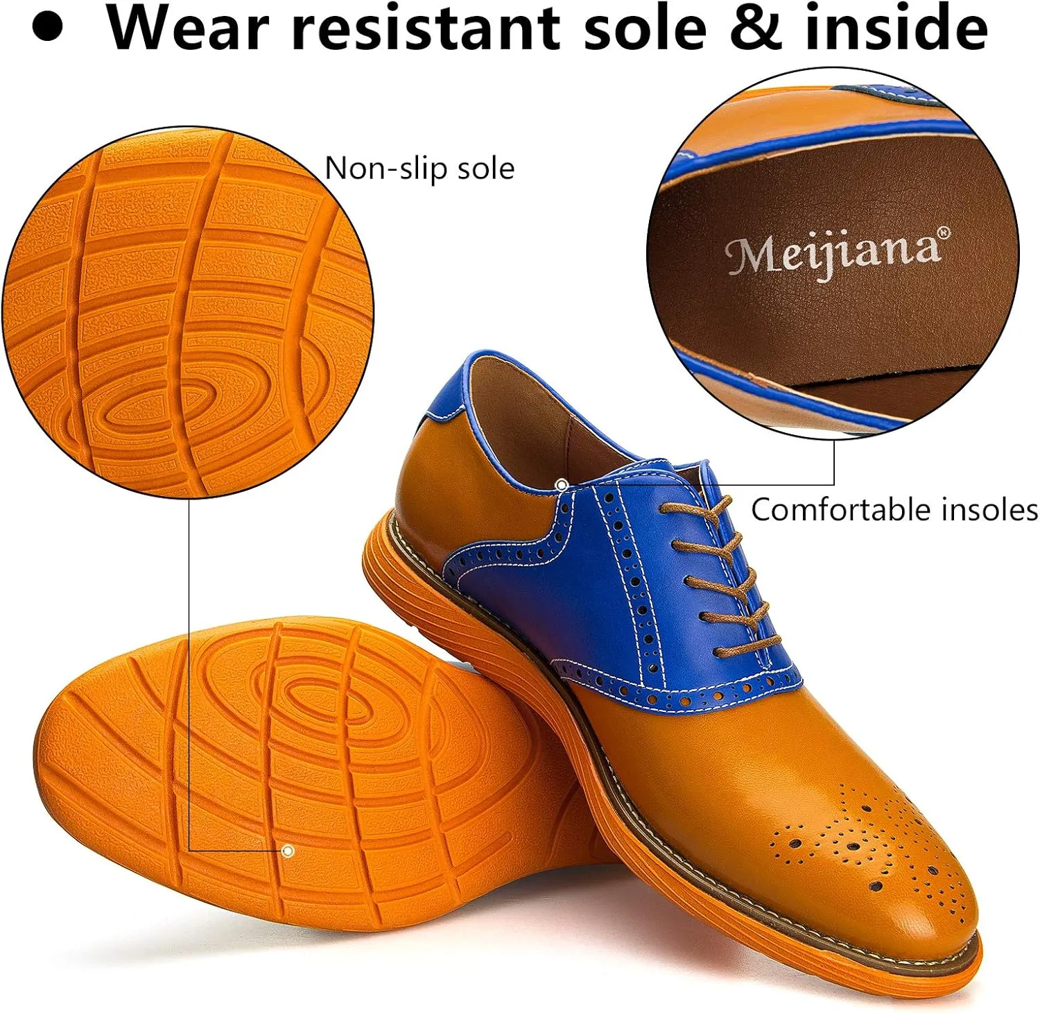 Meijiana Men's Oxford Shoes Dress Shoes Men's Lightweight lace-up Fashion Shoes