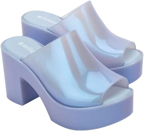 Melissa Mule Heel Collection - Fashion Sandal for Women - Iridescent Comfortable Mule Style - High-Shine Upper with Bubblegum Scent - Chic and Sophisticated