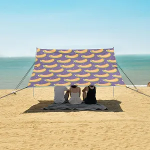Melon Slice Seamless Pattern Beach Camping Tent Sun Shelter for Whole Family, Beach Shade Canopy with UPF50  UV Protection,Easy Set Up and Carry,Outdoor Shade for Trips, Fishing, Backyard Fun P