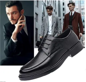 Men's Breathable Hollow Oxford Dress Shoes Business Formal Tuxedo Casual Lace Up Comfort Orthopedic Footwear for Men