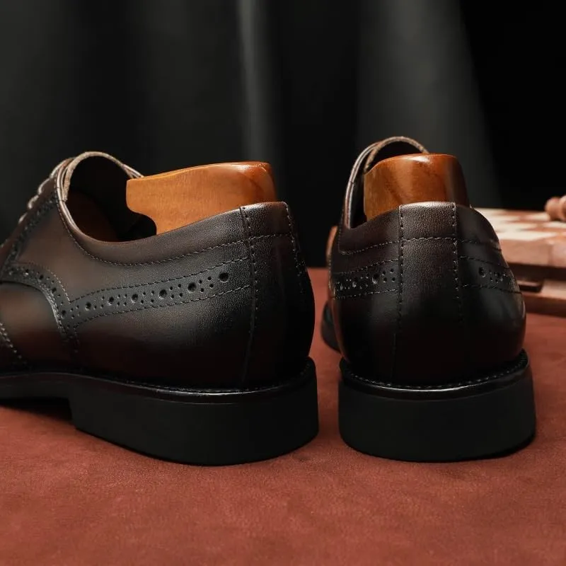 Men's Business Casual Oxford Shoes Soft Leather Lace Up Derby Shoes for Wedding Office Business
