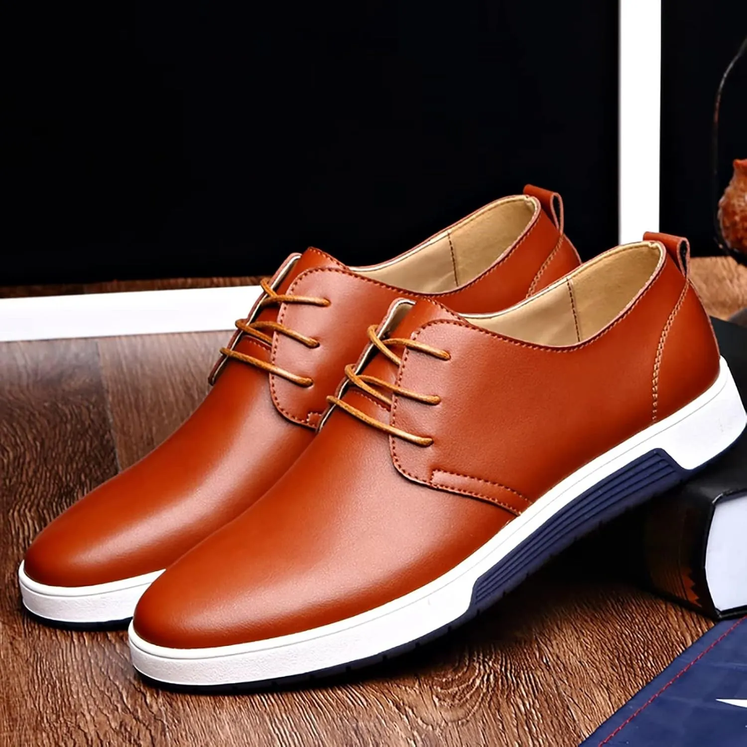 Men's Casual Oxford Shoes Lace-up Dress Shoes Comfortable Fashion Sneakers