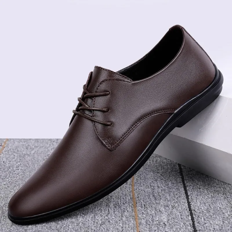 Men's Classic Lace-Up Dress Shoes Mens Comfortable Business Formal Oxford Shoes Non-Slip Softsole Walking Shoes for Men