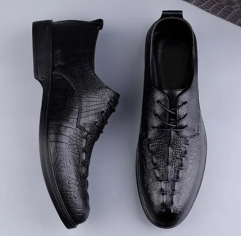 Men's Classic Oxfords Shoes Mens Modern Genuine Leather Business Tuxedo Shoes Casual Comfort Formal Dress Shoes for Men