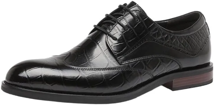Men's Classic Pointed Toe Patent Leather Shoes Daily Casual Business Work Shoes Luxury Black Lace-up Oxford