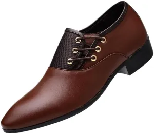 Men's Dress Oxford Classic Lace Up Prom Patchwork Breathable French Leather Party Wedding Anti-Slip Non Slip Resistant Classic