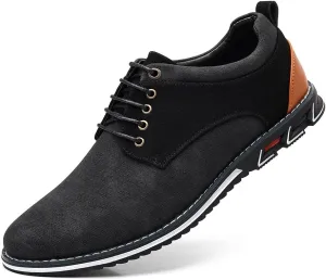 Mens Dress Sneakers Wide Comfortable Casual Dress Shoes Oxford Lace-up Business Casual Walking Dress Shoes for Men