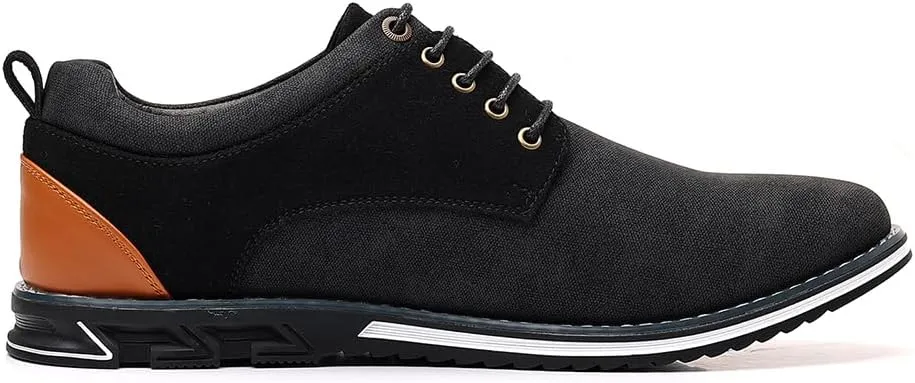 Mens Dress Sneakers Wide Comfortable Casual Dress Shoes Oxford Lace-up Business Casual Walking Dress Shoes for Men
