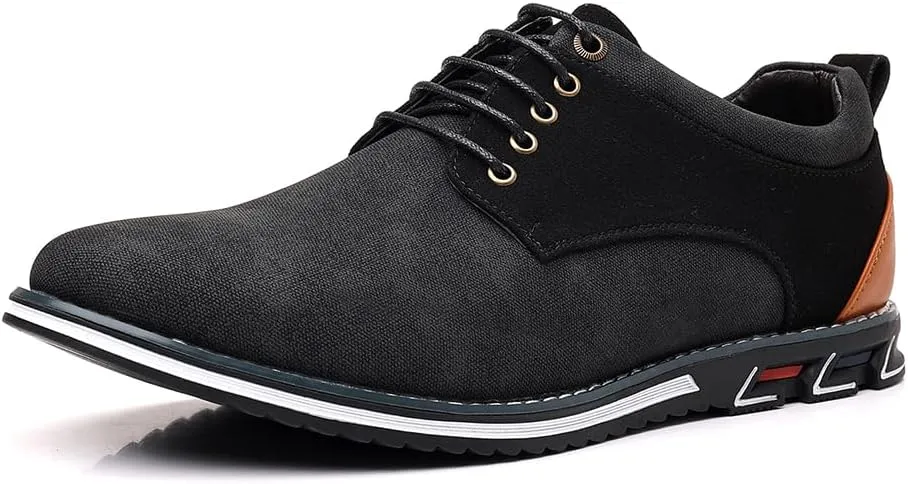 Mens Dress Sneakers Wide Comfortable Casual Dress Shoes Oxford Lace-up Business Casual Walking Dress Shoes for Men