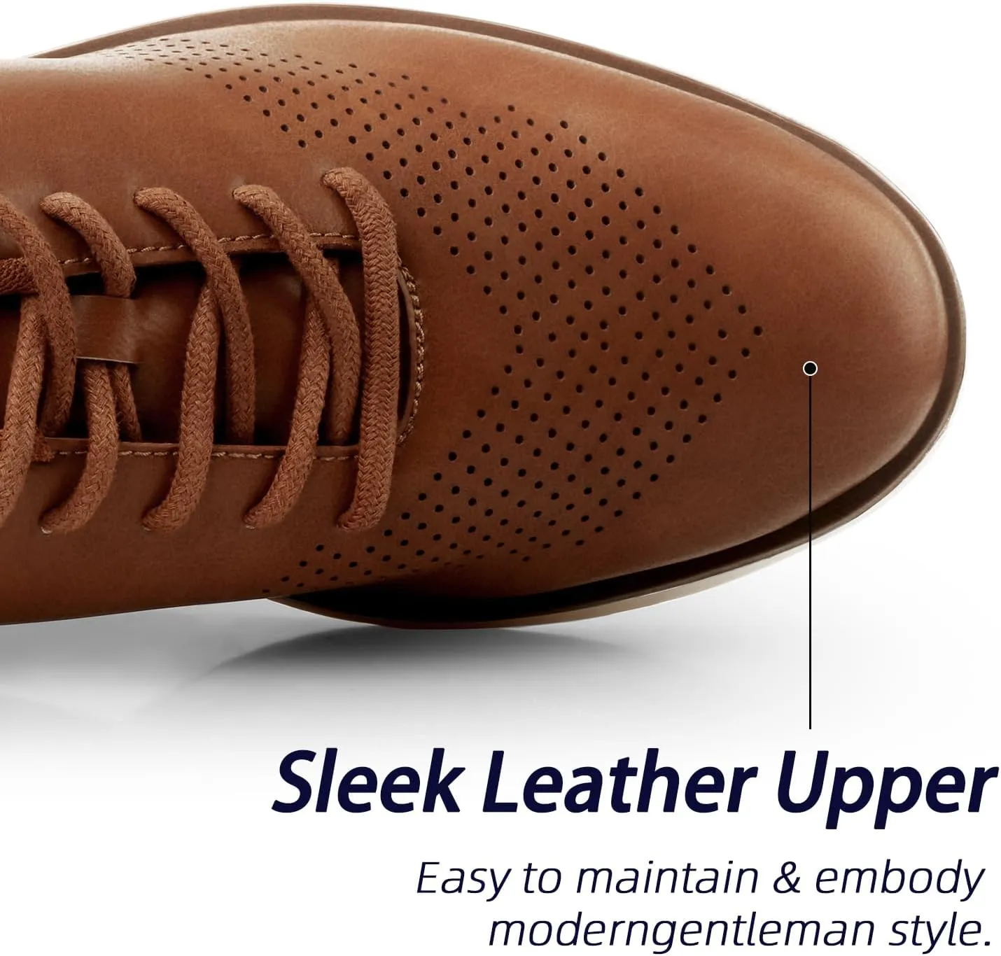 Men's Fashion Dress Sneakers Casual Walking Shoes Business Oxfords Comfortable Lightweight Breathable Tennis Lace-Up Mesh/Leather